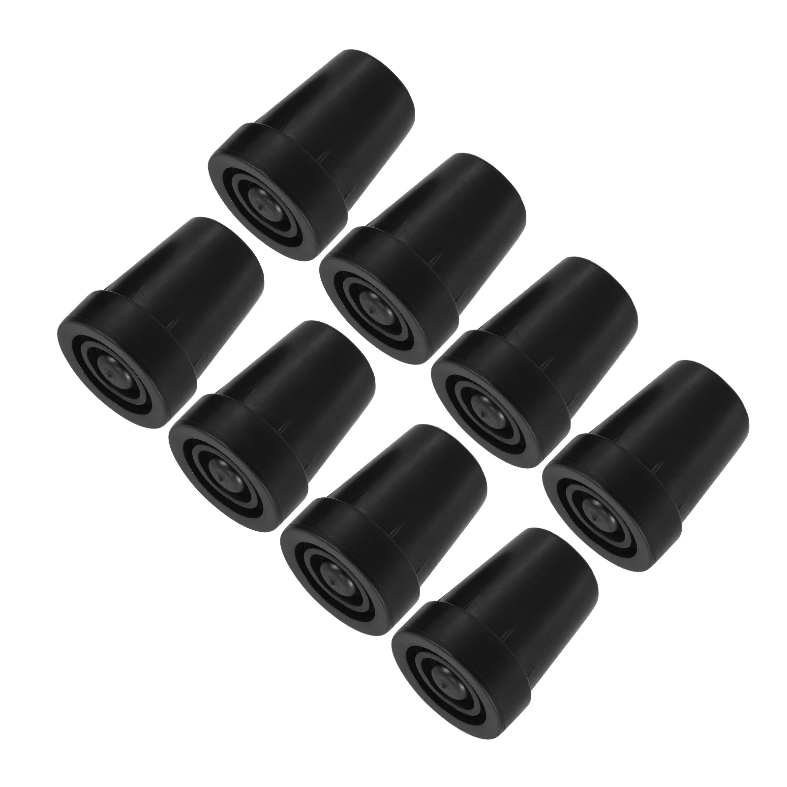 

8 Pcs Cane Foot Cover Walking Stick Replacement Tips Black Plastic Protective Case Antislip Durable Non Slip Crutches