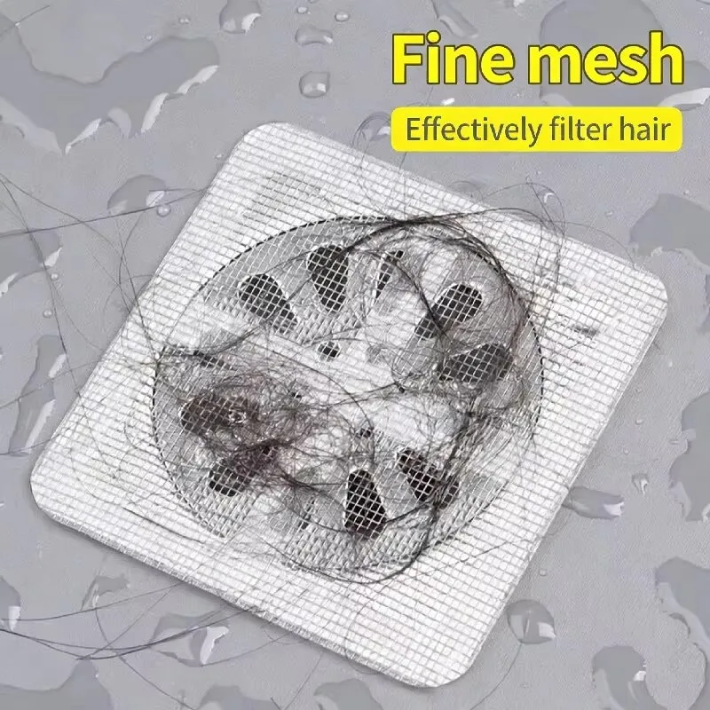 5-20Pcs Disposable Floor Drain Sticker Shower Drain Hair Catcher Cover Sink Strainers Hair Filters Bathtub Mesh Filter Sticker