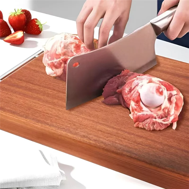 

ABJN-двусторонняя разделочная доска из черного дерева, для кухни, массив дерева, антибактериальная и устойчивая к плесени