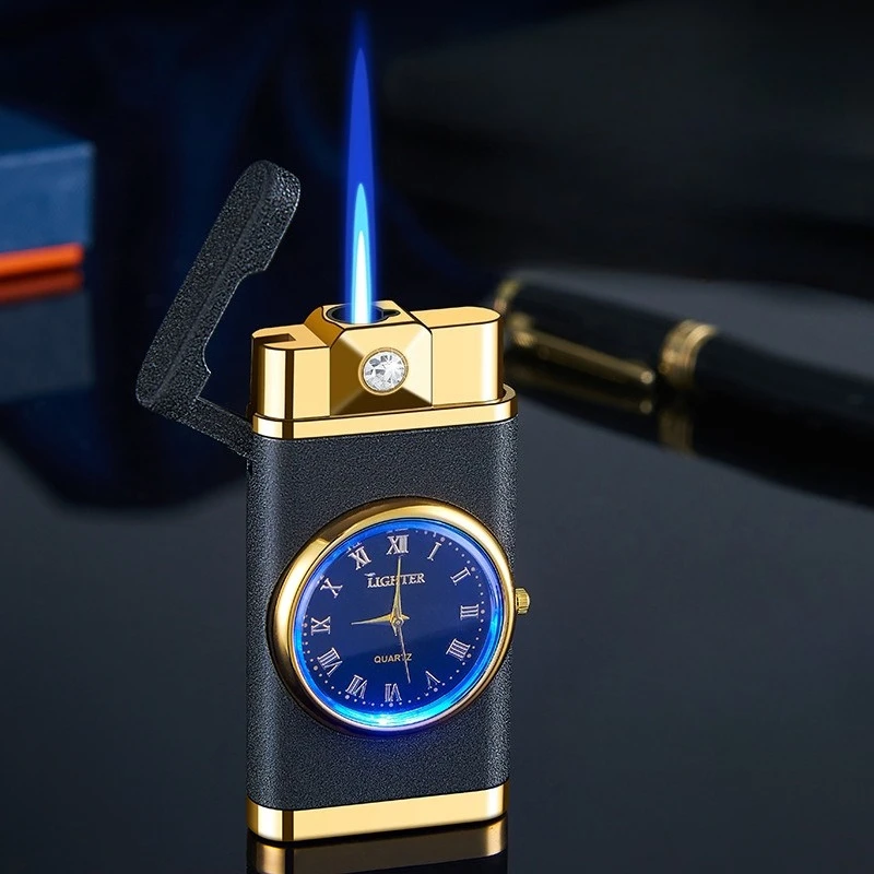 New multifunctional watch lighter with light, direct charging cycle inflatable lighter, cigarette accessories, men's gift