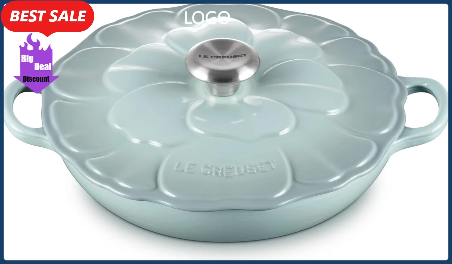

Hot-selling Signature Enameled Cast Iron Petal Braiser, 2.25qt., Sea Salt