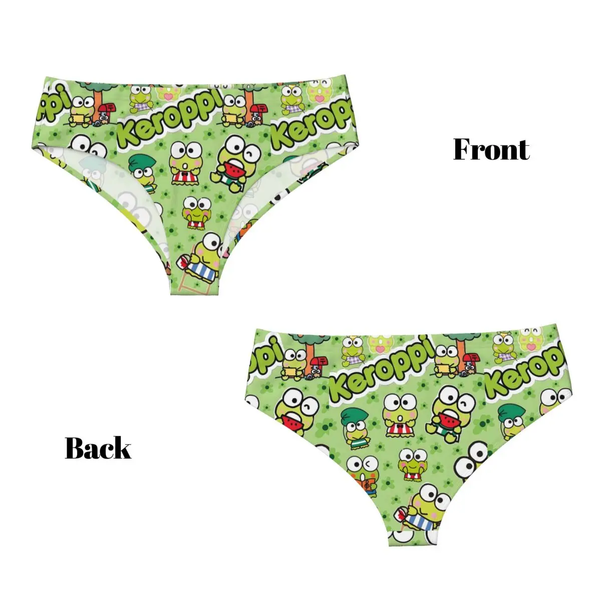 Custom Keroppi Big-eyed Frog Manga Movies Brief Panties Womens Breathable Hot Underwear