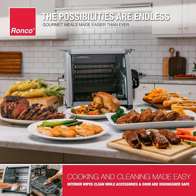 شاشة ديجيتال لفرن المشواة من سلسلة بلاتينية 6000، إيقاف تلقائي بسعة 12 رطل يتضمن سلة مشواة متعددة الأغراض