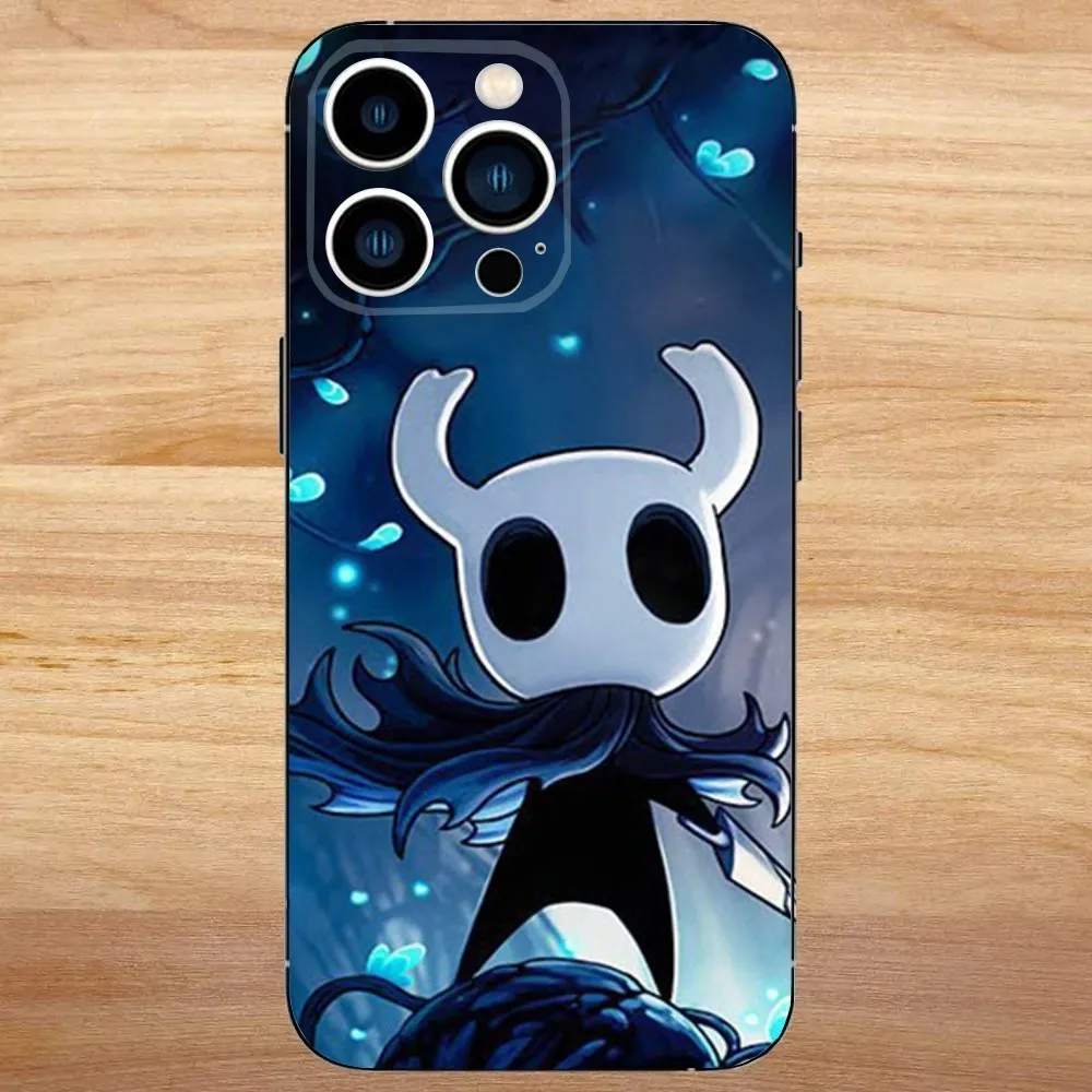 حافظة هاتف H-Hollow Knight لهاتف iPhone 16,15,14,13,12,11,Mini,Pro,SE,MAX غطاء أبيض غير لامع مقاوم للصدمات