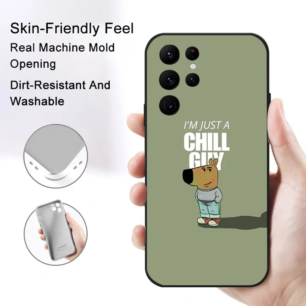 Fashion is the most popular chill guy Phone Case Samsung S series s20 s21 s22 s23 s24 FE Plus Ultra Soft to Skin-friendly case