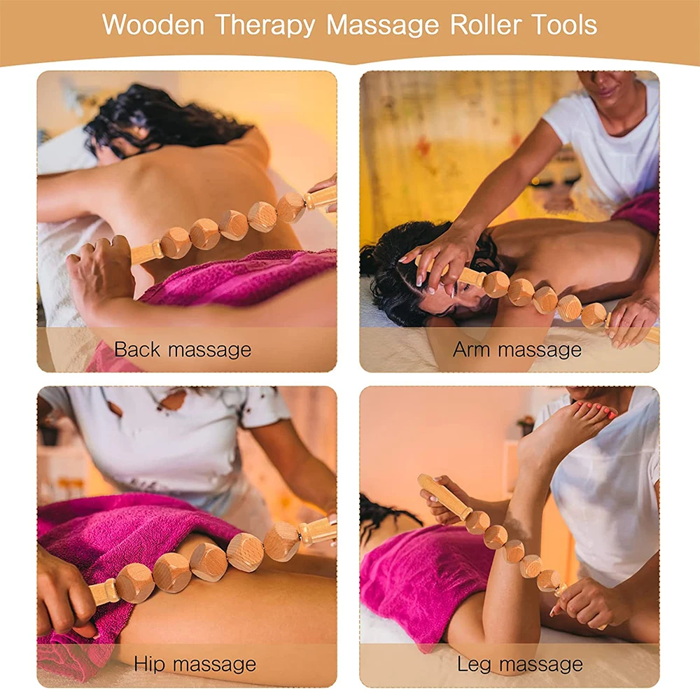 Holztherapie-Massage werkzeuge, hölzernes Lymphdrainage-Werkzeug Gua Sha Werkzeuge, Muskel roller Anti-Cellulite für die Madero therapie