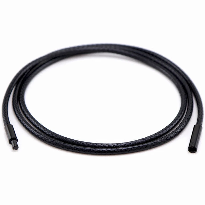 Japan Korean Black Leather Rope Necklace Women Black Tube Necklace Woman Neck Collar Chain Necklace Choker Clavicle 1mm 2mm 3mm