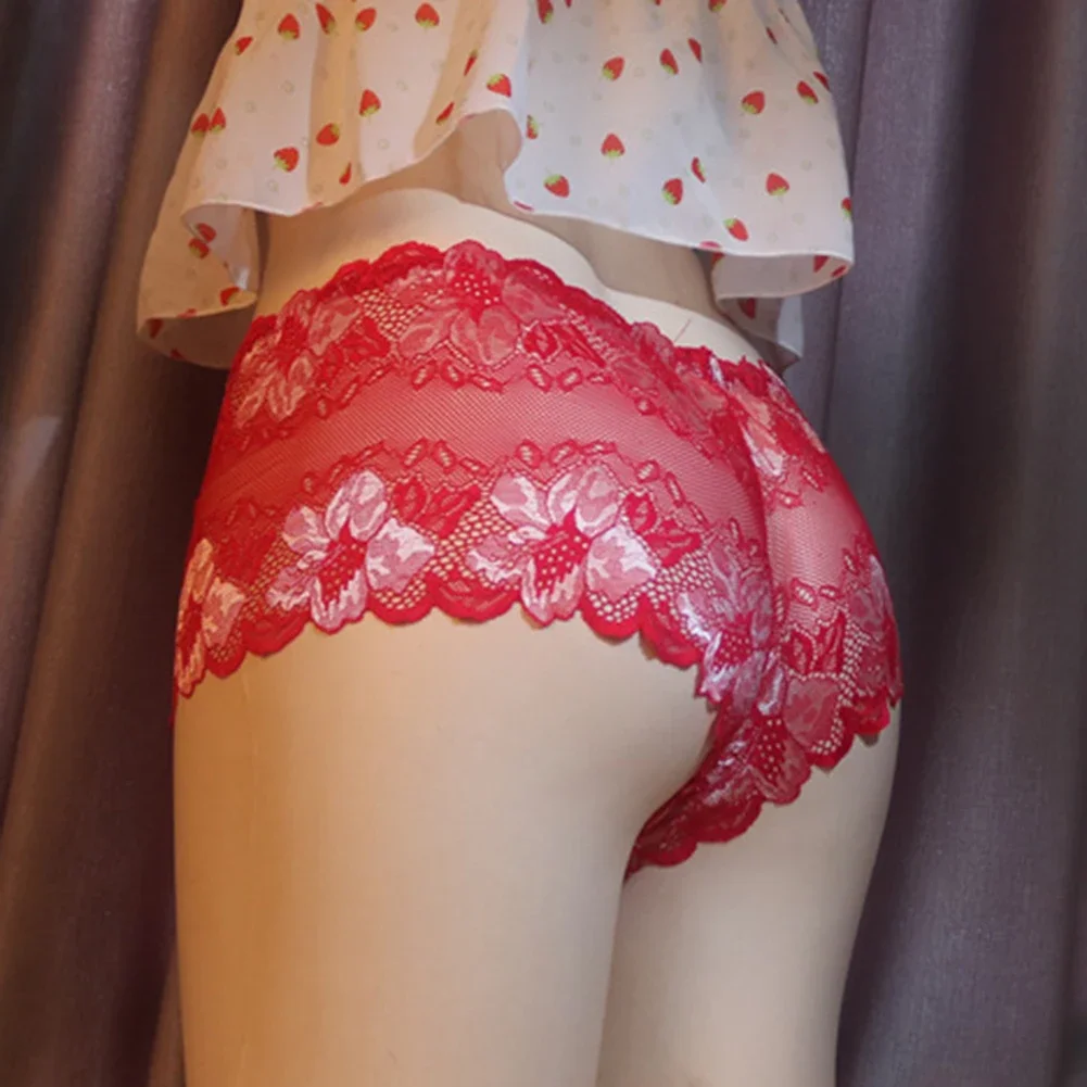 Ropa interior Sissy Crossdress para hombre, bragas sexys transgénero de encaje, bragas de ocultamiento de Gaff, calzoncillos de cintura baja con