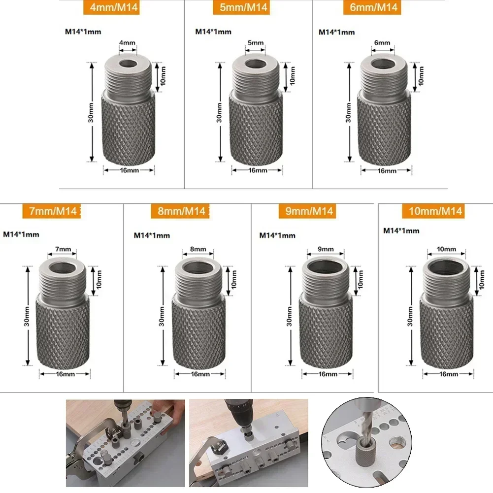 3in1 4mm-10mm Hole Punch Drill Sleeve Steel Woodworking Punching Positioning Bushing Dowelling Jig Drilling Guide Locator