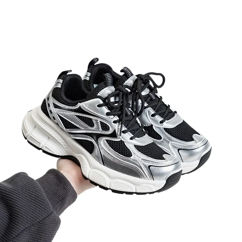 

Новинка 2026, женская удобная дышащая легкая спортивная обувь, модная повседневная обувь для папы в стиле ретро, повседневная летняя обувь на толстой подошве