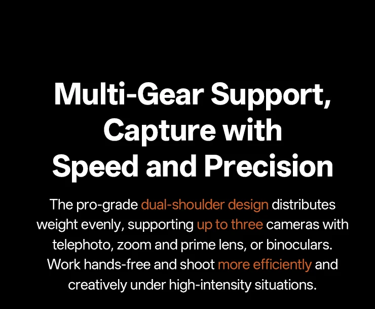 PGYTECH Kameragurt Master, Leder-Doppel-Schultergurt für 3 Kameras, verstellbarer Kameragurt für professionelle Fotografie – Detail 2
