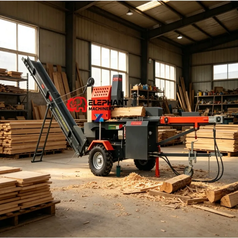 30T Portable Automatic Firewood Processor Wood Processor Splitter Forestry Machinery Hydraulic Wood Processor Machine