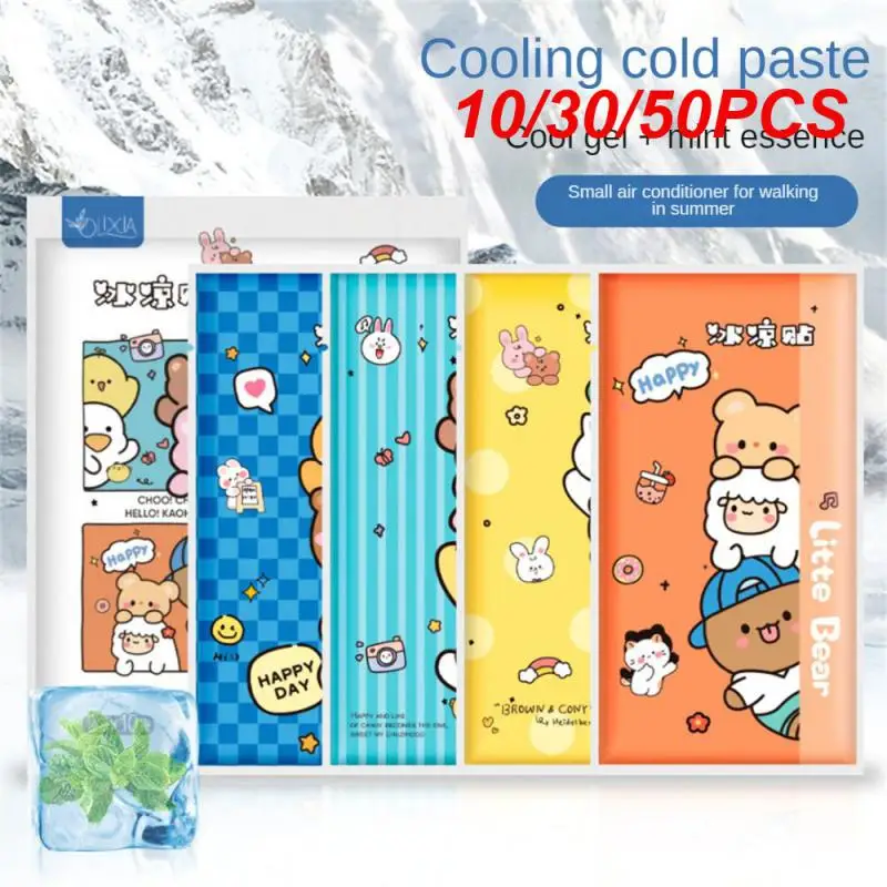 10/30/50PCS Refreshing Cold Compress Cooling Patch Cleaner And Hygienic Clean And Hygienic Anti Heat Stickers Summer Cool Paste