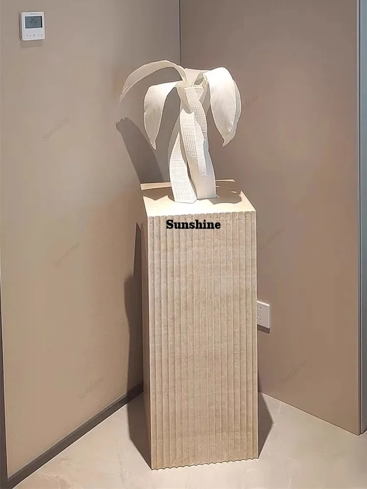 

Nordic Light Luxury Geometric Design Cave Material Quadrate Vase Display Stand Home Decoration Sculpture Living room Ornament F