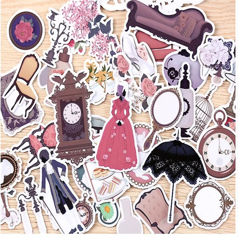 38pcs Creative Cute Self-made European Style Court Style Scrapbooking Stickers /Decorative Sticker /DIY Craft Photo Albums