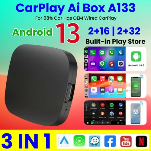Android 13 Smart Ai Box inalámbrico CarPlay y Android Auto WiFi Bulit en Goole Stroe soporte Netflix YouTube Universal para Nissan