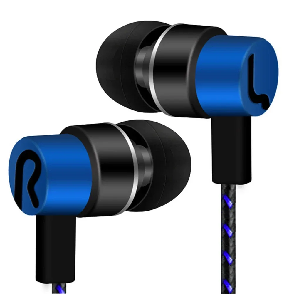 Auriculares deportivos con cable de 3,5mm, cascos con graves para teléfono, estéreo, micrófono, Control de volumen y música