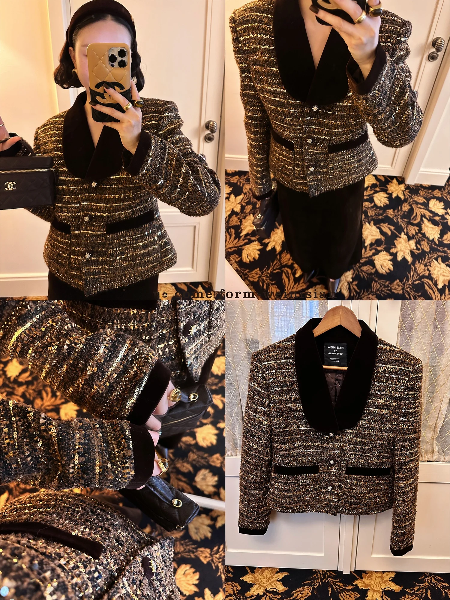 

Женское зимнее пальто Miss Zhu 2025: Новинка, утепленное, с бархатными вставками и хлопковым пэчворком, приталенный крой, из полиэстера