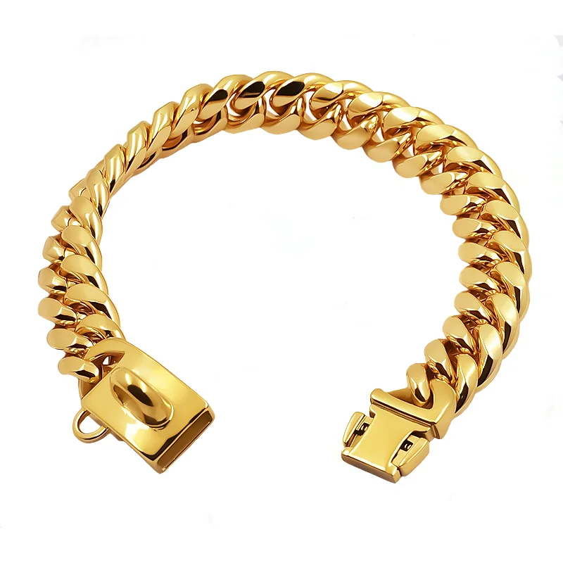 Collar para perro de acero inoxidable cadena cuban oro_voghion.com