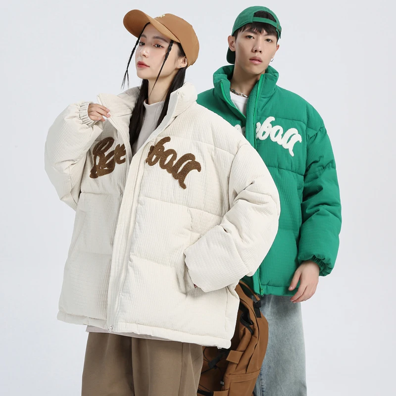 

Утепленная хлопковая куртка для мужчин, зимнее стеганое пальто с подкладкой, молодежная повседневная модная куртка с контрастным цветным дизайном, застежкой-молнией, боковыми карманами