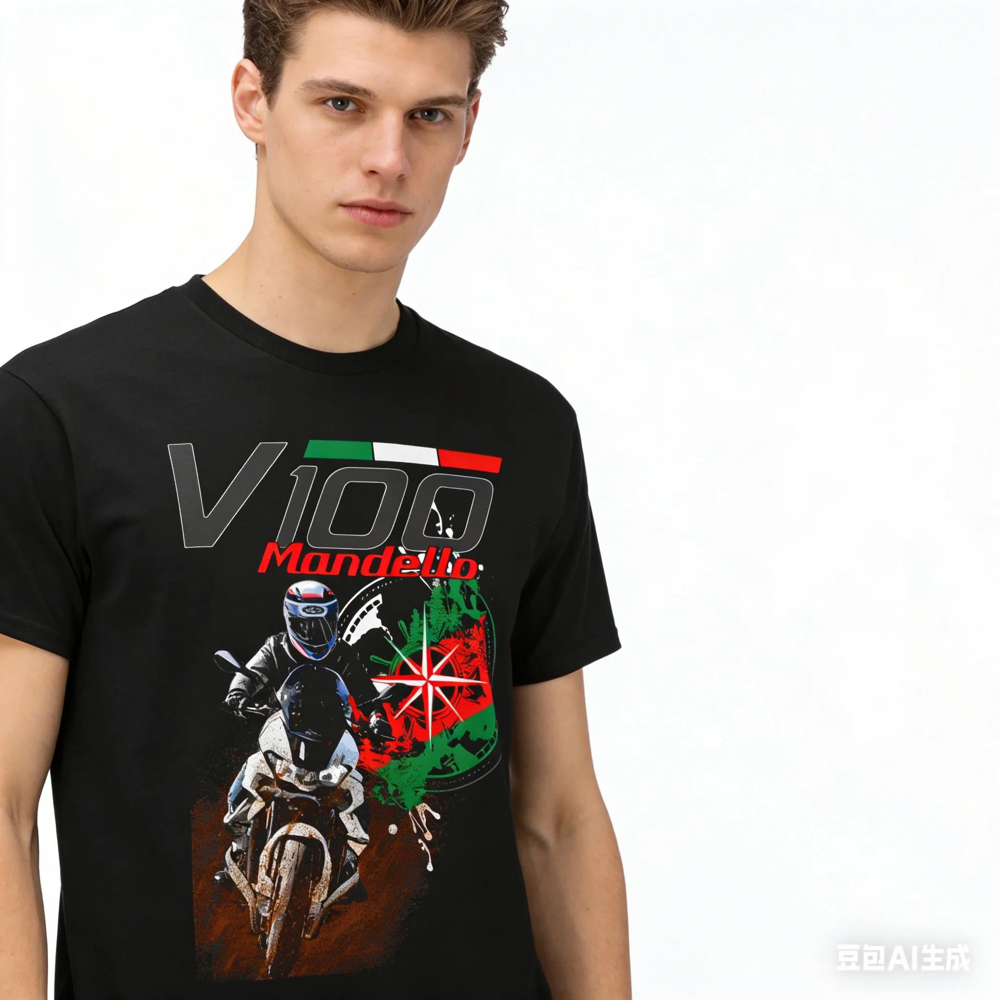 

MOTO GUZZI V100 Printed Short Sleeve Cotton T-Shirt for Men, 2026 Fashion Trend Style,Ideal for Layering or Solo Wear