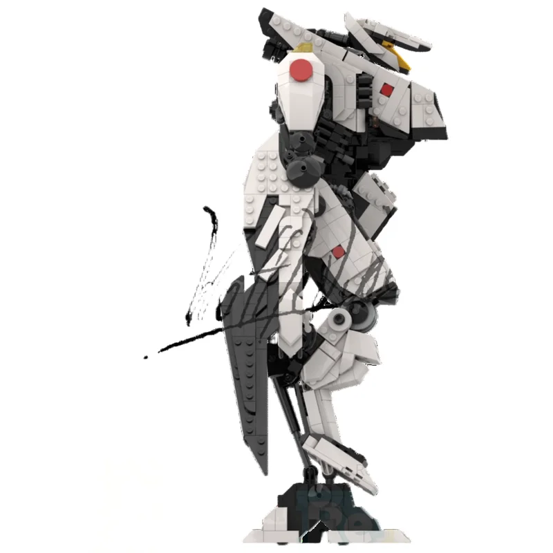 Scale Robot Build MOC Bricks Detailed Panel Lines Dynamic Action Stance Model DIY Building Brick Kit Desktop Scene Ornament