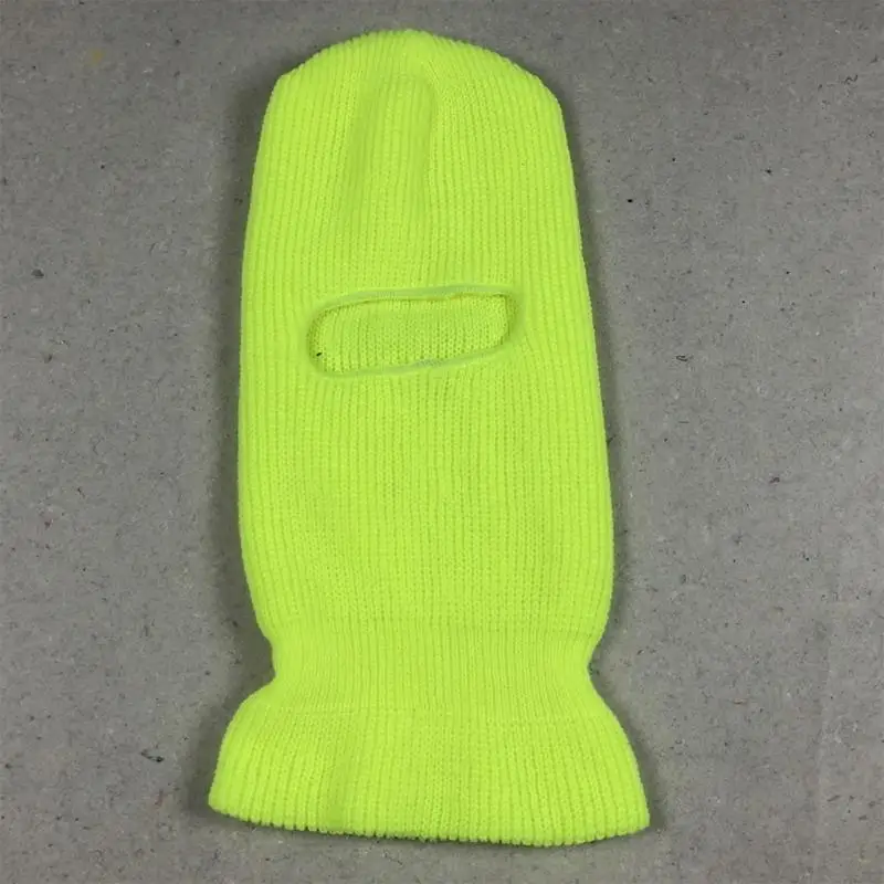 652F Creative Face Mask 2in1 Beanie Hat Color Knitted Thermal Ski Full Face Cover Balaclava Outdoor Cold Weather Sk