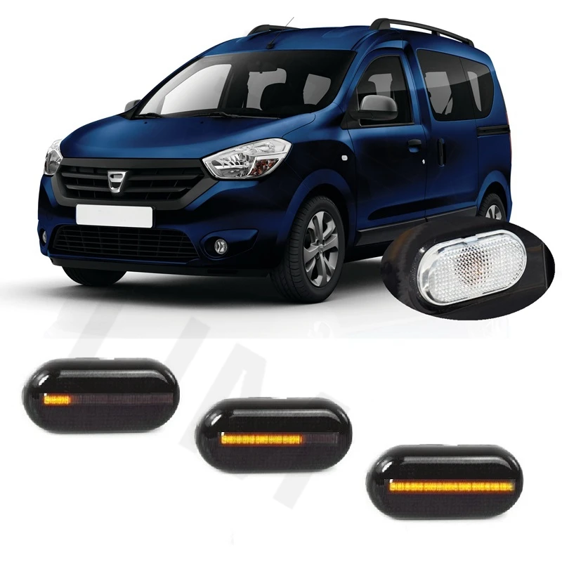 for Dacia Dokker Van Stepway 2012 2013 2014 2015 2016 2017 2018 Sequential LED Dynamic Indicator Side Marker Signal Light Lamp