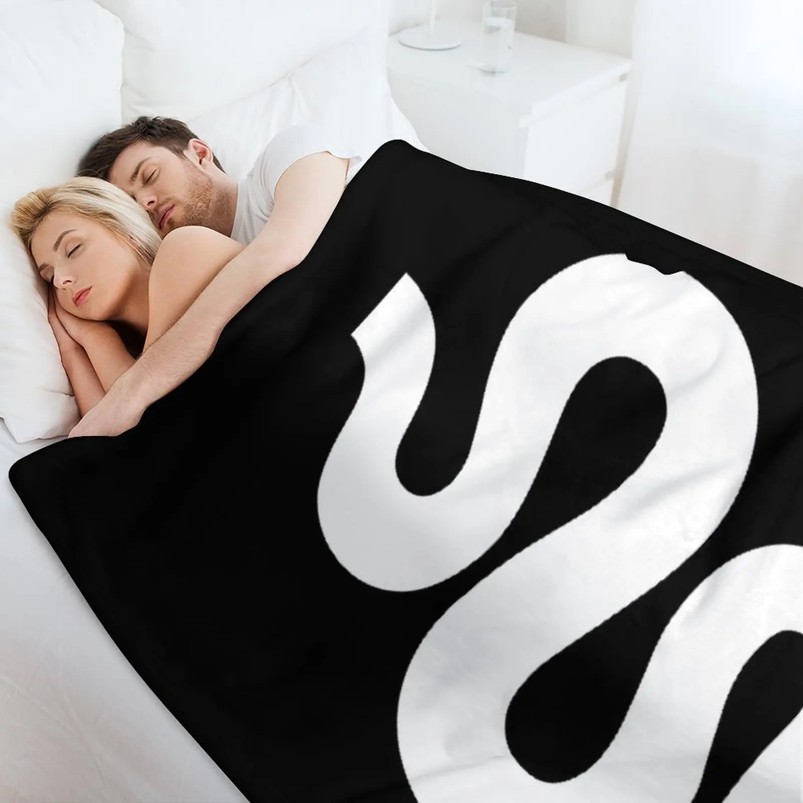مريض ركلة S!ck!ck الأبيض ثعبان رمي بطانية الحرارية للسفر الثقيلة للنوم بطانيات مصمم الشعر الفاخرة