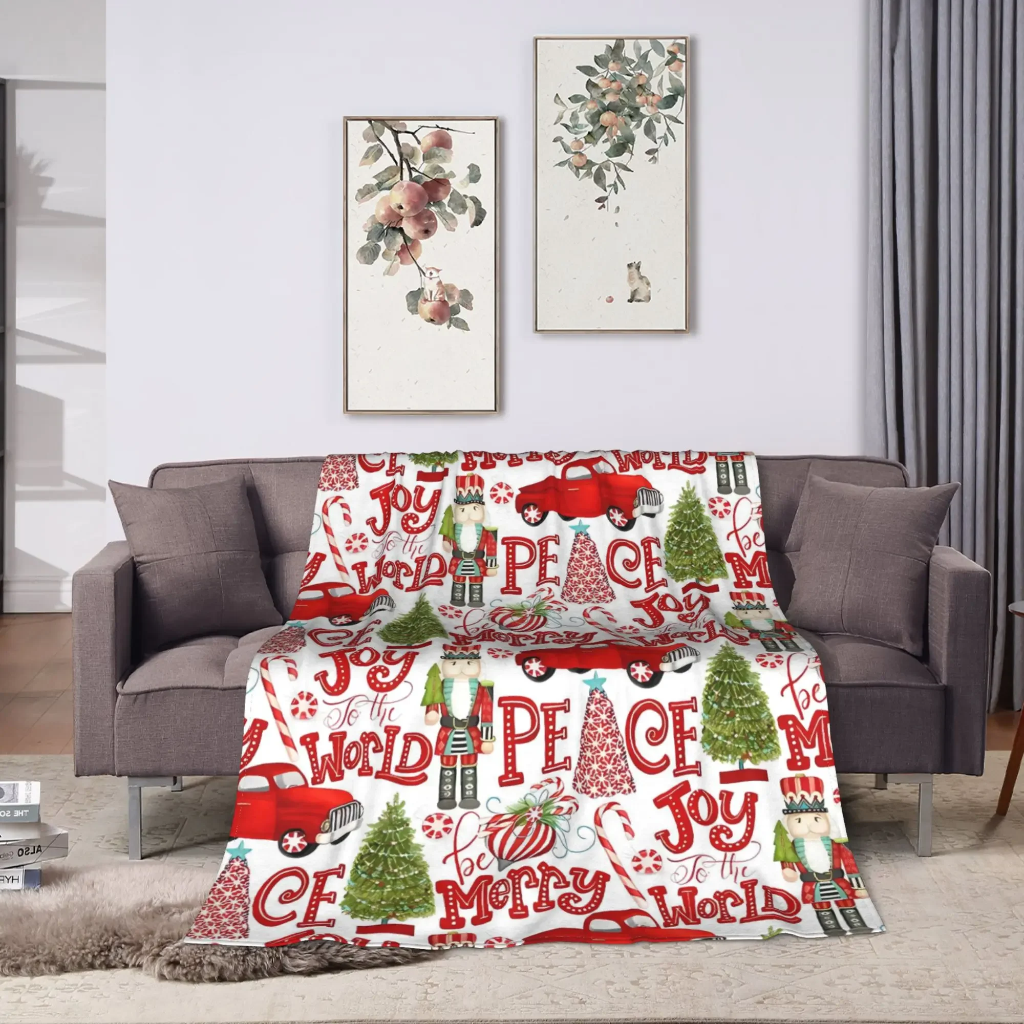 Christmas Blanket  Warm Soft Street Trend Plush Bedding Throws For Outdoor Picnic Flannel Bedspread Bed Cover