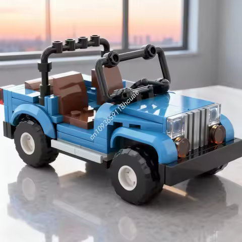 118pcs MOC City Jeepped Back The Futur Model Building Blocks DIY Christmas Gifts Architecture Creative Education Toys Idea