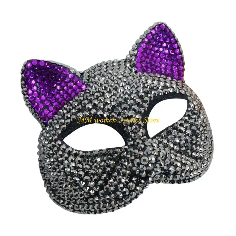 Q39C Rhinestones Decoração máscara máscara máscara face halloween máscara cosplay para homens homens fotografia