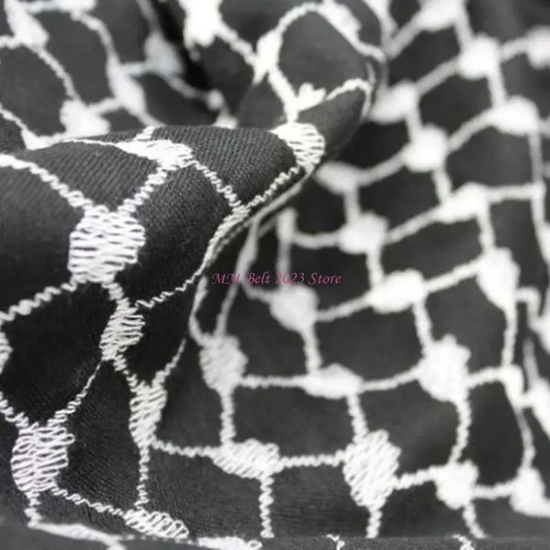 49ME Unique Arabian Peninsula Design Scarf Lightweight Polyester With Tassels Detail