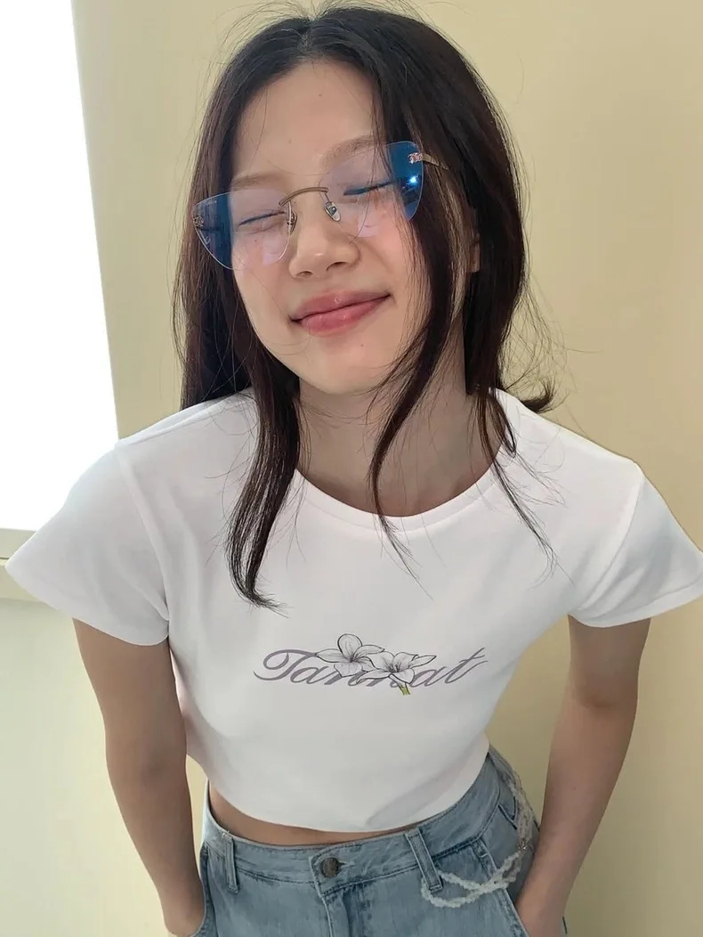 

Круглая футболка для похудения Ne ort Sve, женская модная футболка с цветочным принтом и буквенным принтом, хлопковый летний топ для поездок на работу