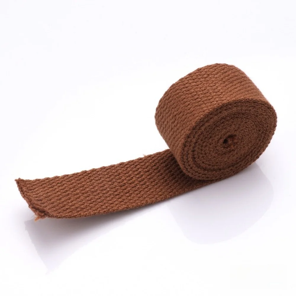 1 Meter Length Cotton Webbings Tape 20mm Width Cotton Material Bag Strap Ribbon 1.3mm Thickness Solid Color Bias Binding Tape