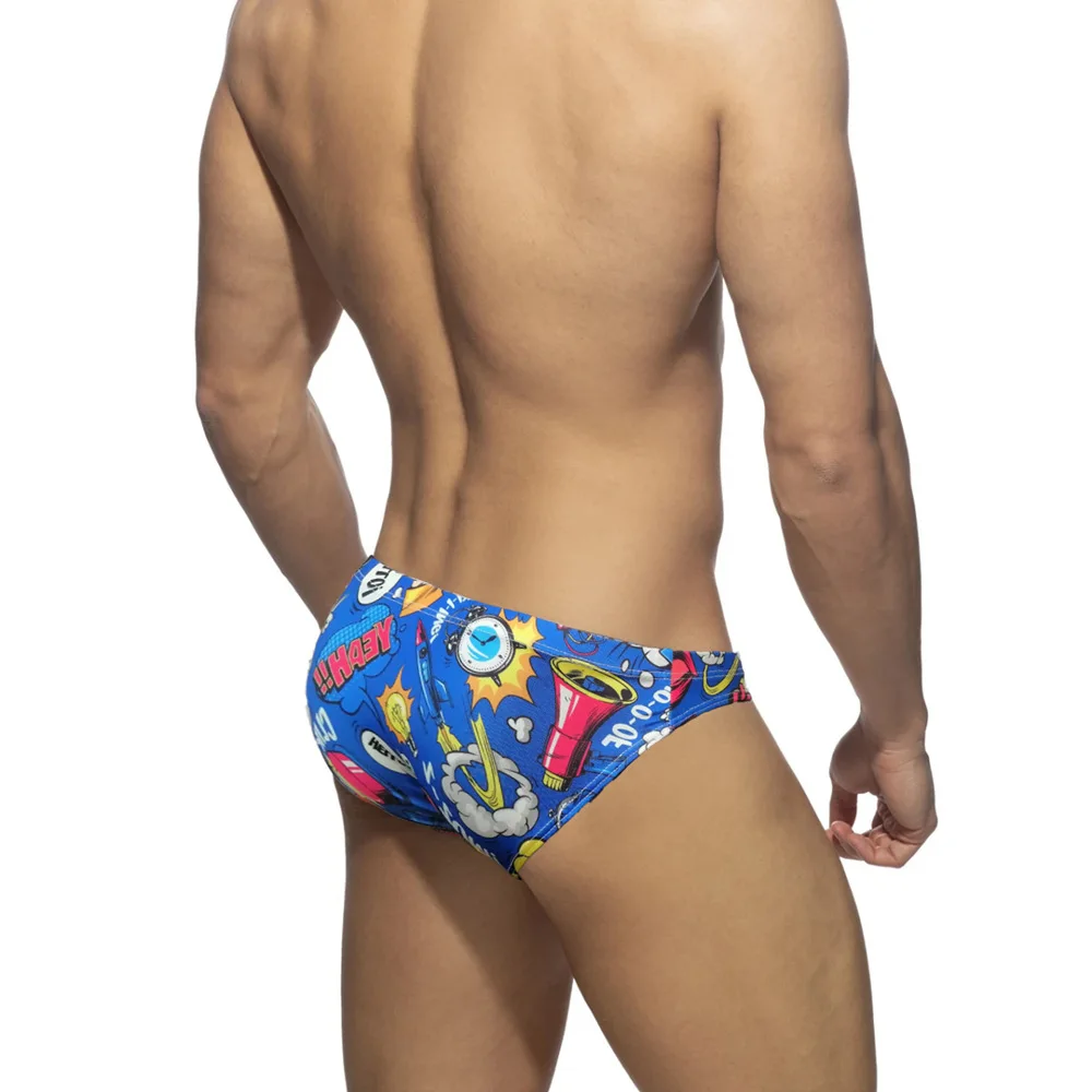 

New shorts low waist European and American pop print briefs tethered swimming trunks foreign trade explosion BS430