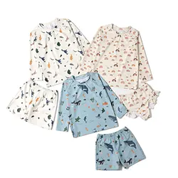 Children Swimwear with Long Sleeves Hat 3 Pcs Kids Rashguard Boys Swimming Tee Pants Girls Tankini Teenage Summer Surfing Suit