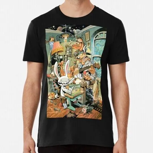 

Футболка Sam и Max с коротким рукавом, 100% хлопок, размеры от S до 5XL