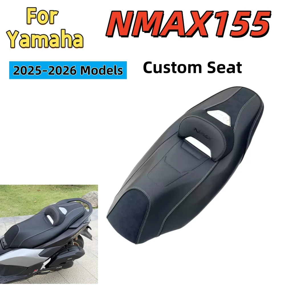 Comfortable, Soft Seat Cushion – Premium Modified Seat with Raised Backrest for 2025–2026 Yamaha NMAX 155