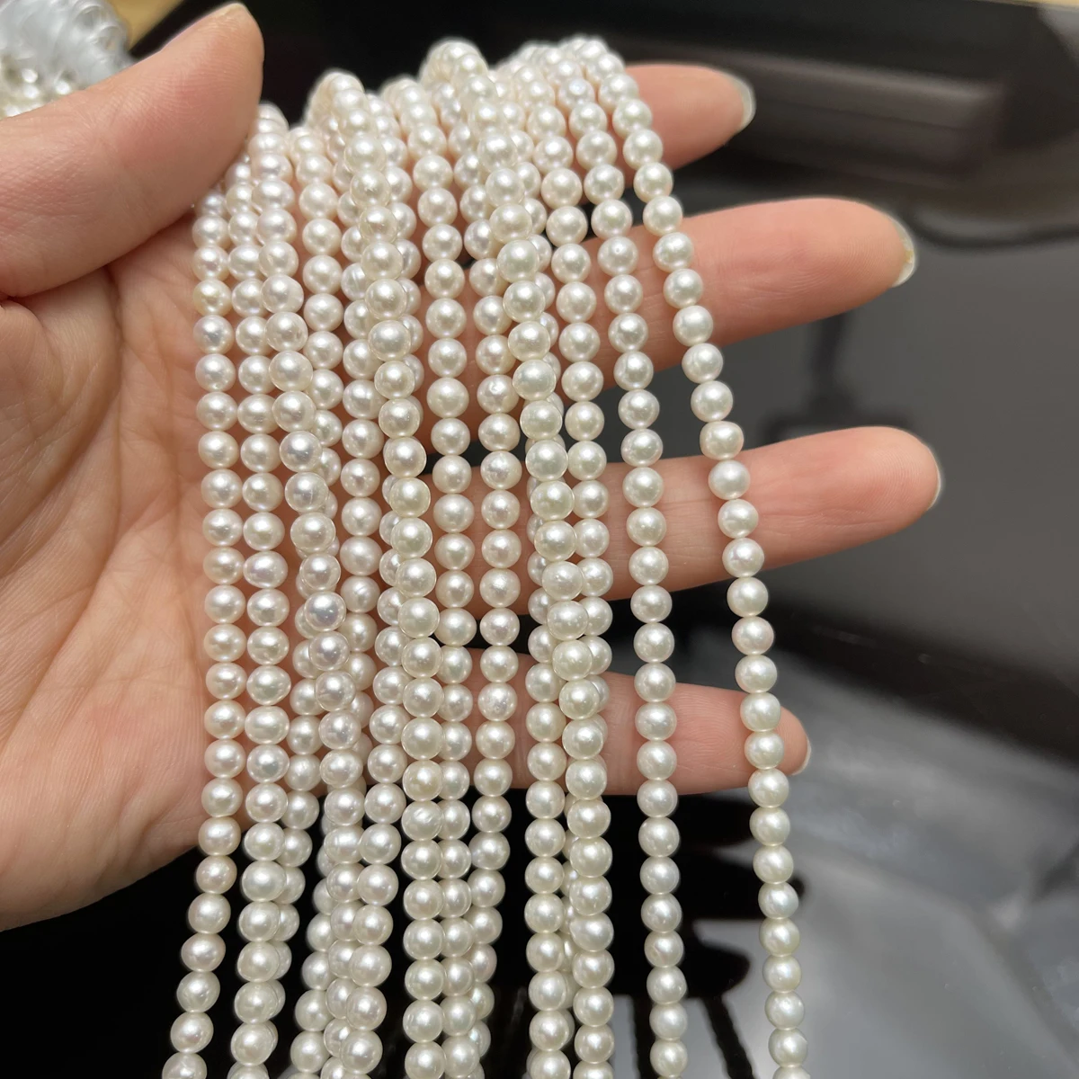 4-5mm Natural Freshwater round White Pearl Beads High Quality for DIY Jewelry Making Accessory for Necklace Earrings Bracelet
