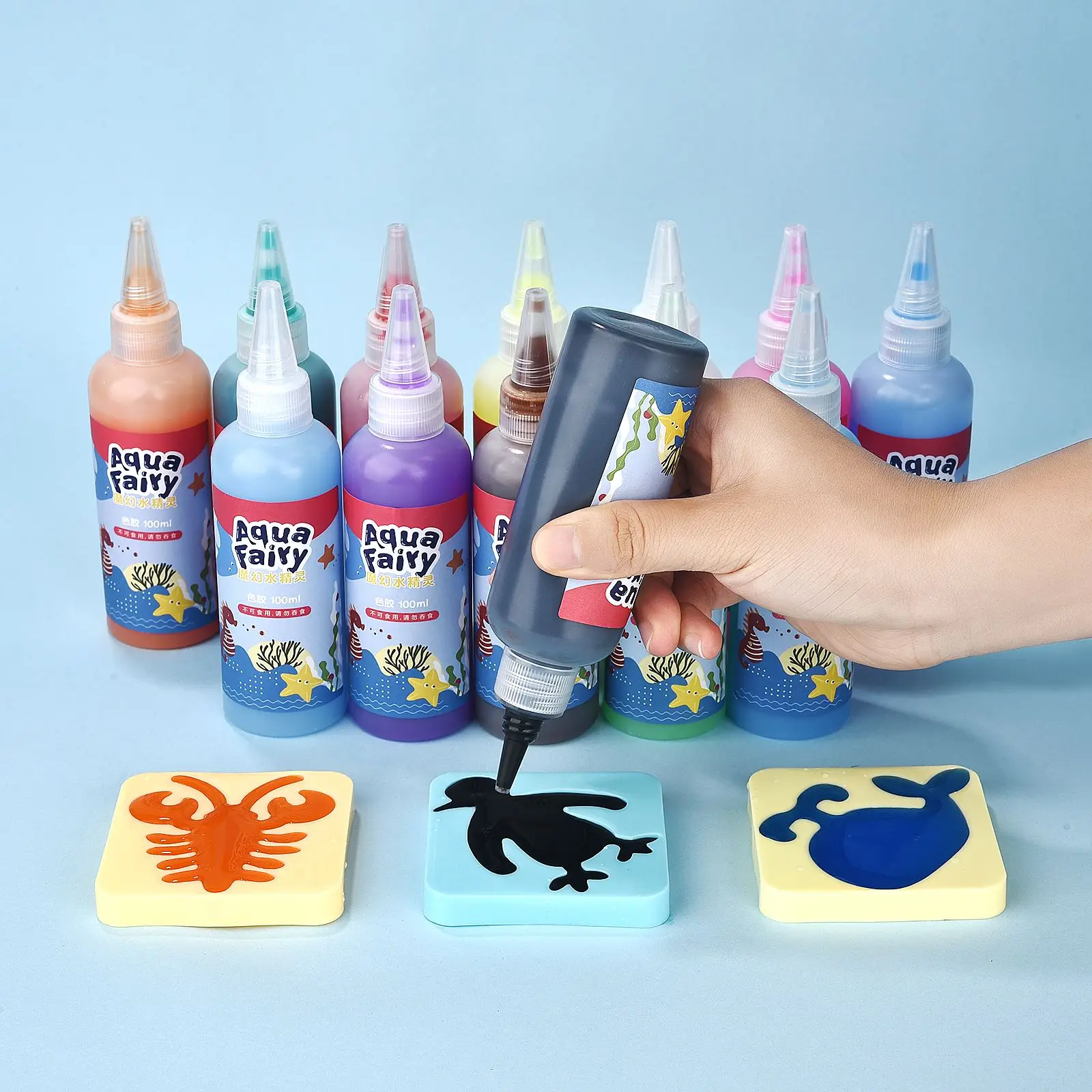 2024 Handmade DIY Magic Water Elves Colorful Chromatin Glue Liquid 3D Sea Creature Water Elf Resin Mold For Aqua Fairy Making