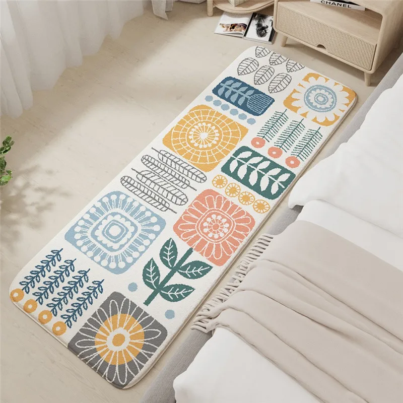 

Colorful Printed Soft Anti-slip Long Bedroom Floor Carpet Hallway Porch Area Rug Slow Rebound Entrance Doormat