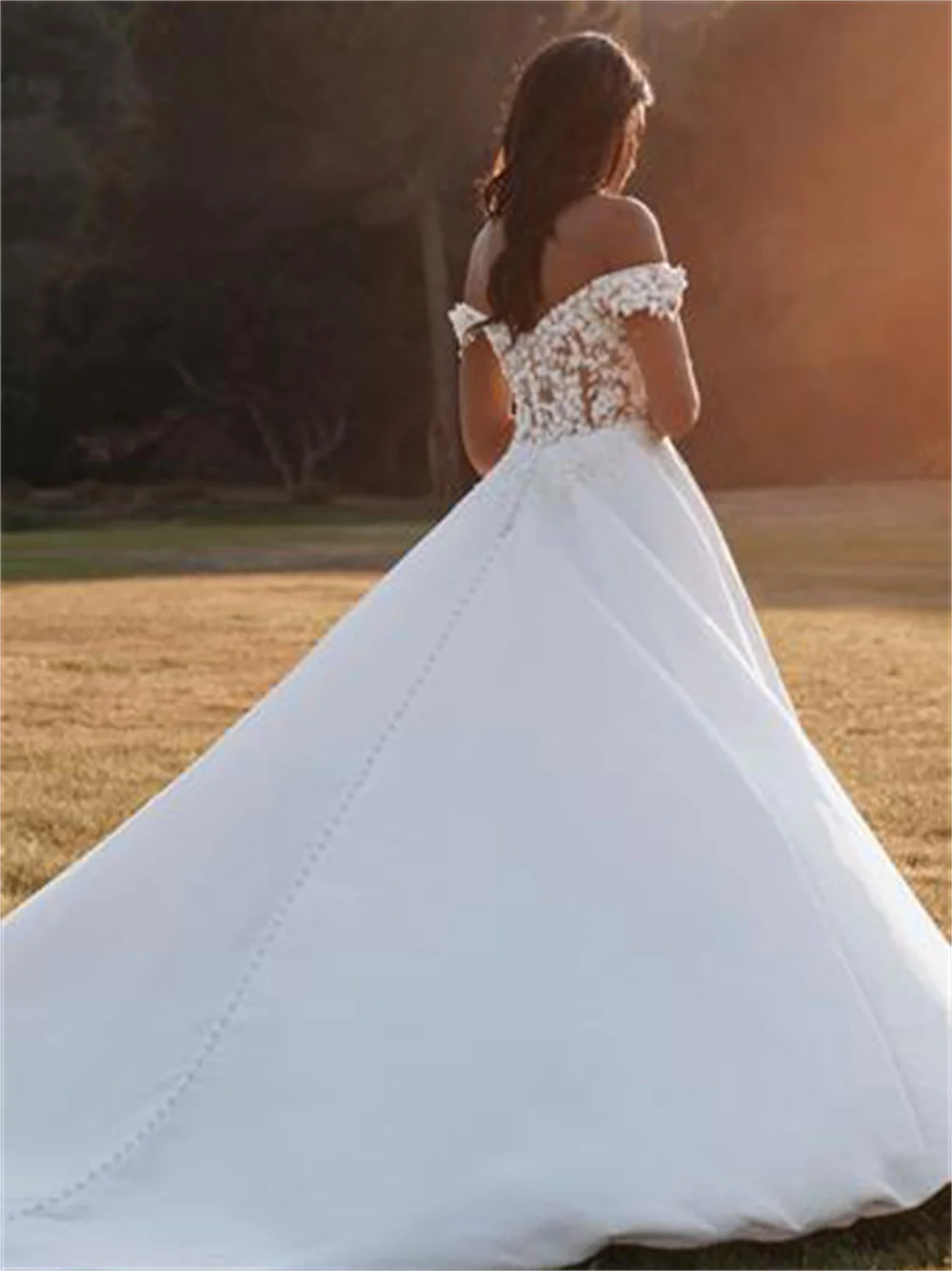 Vestido De novia sin mangas con escote Corazón, vestido De novia con espalda descubierta y hombros descubiertos