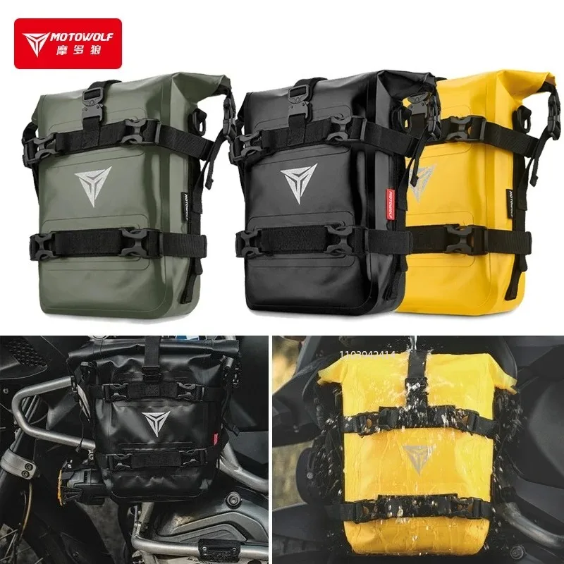 Motowolf Waterproof Motorcycle Frame Crash Bars Bag Universal Side Bumper Bag Backpack Luggage Moto Repair Tool Placement Bag