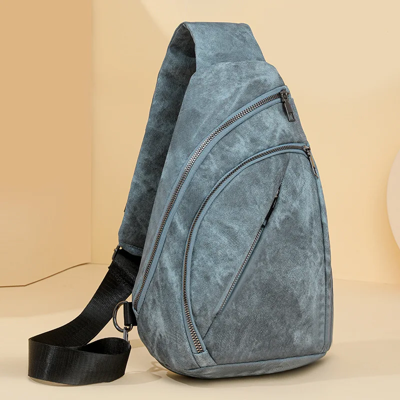 

Soft Leather & Denim Women's Bag - Trendy Fashion Chest Bag, Soft PU Shoulder, Messenger & Girls' Backpack