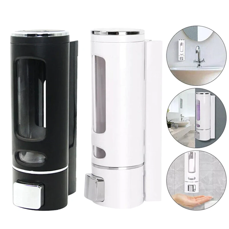 400ml Shower Soap Dispenser Wall Mounted Shampoo And Conditioner Dispenser Adhesive Handwashing Fluid Dispenser