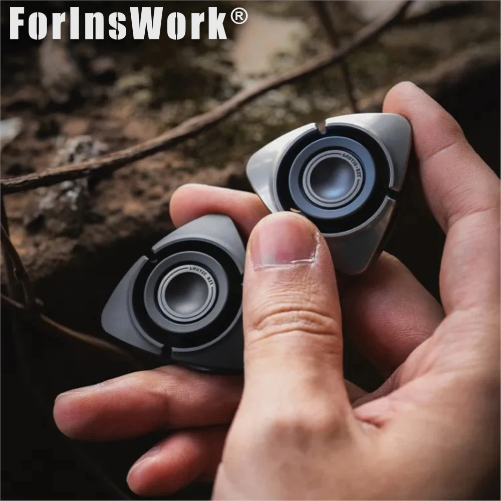 LAUTIE Zirconium Alloy Polished Bit04 Tri Fidget Spinner Bit Series Fidgets Toys Sensory Toys For Autism Stress Relief Toys