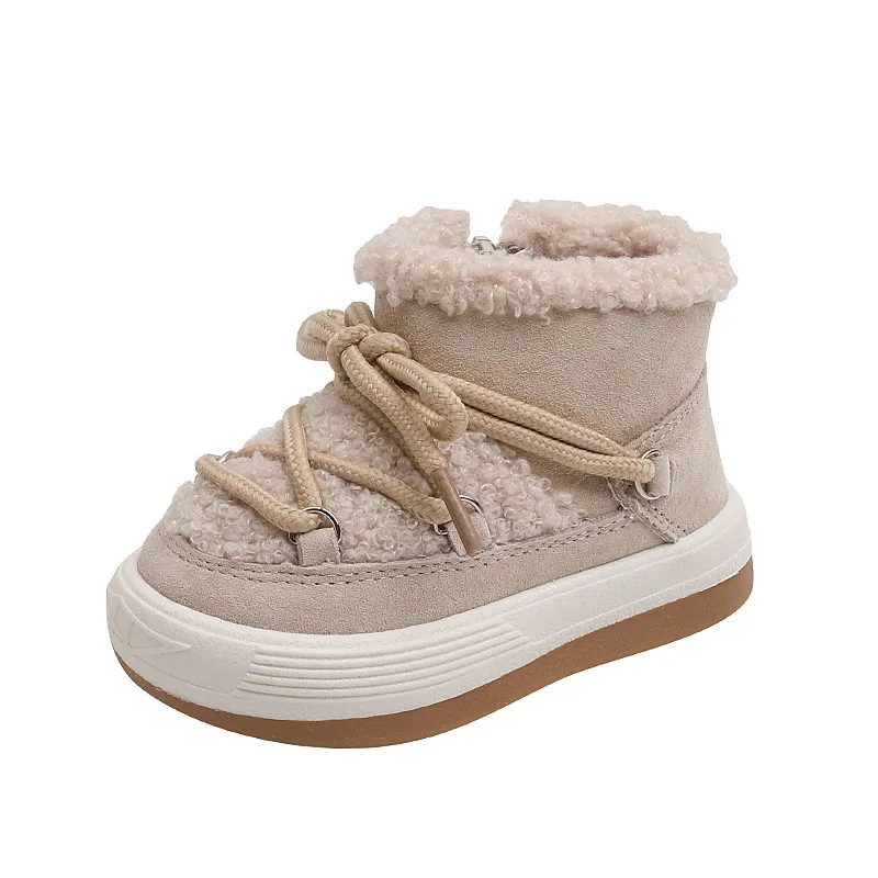 Baby Winter Warm Snow Boots Boys Thicken Wool Inside Cotton Shoes Girls Cute Fashion Short Boots Toddler Winter Shoes