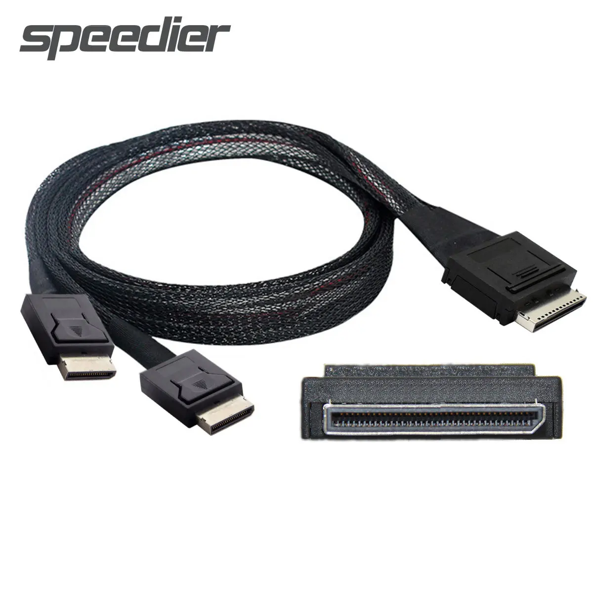 

Oculink 8x SFF-8611 To Dual SFF-8611 Connection Hard Disk SSD Solid State PCI-Express PCIe Data Active Cable 0.5m for Nvme SSD