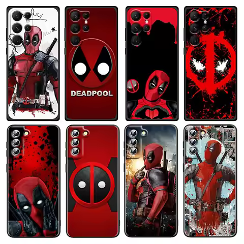 Deadpool Marvel Funny For Samsung Galaxy S23 S22 S21 S20 Ultra Plus Pro S10 S9 S8 S7 4G 5G Silicone Black Phone Case